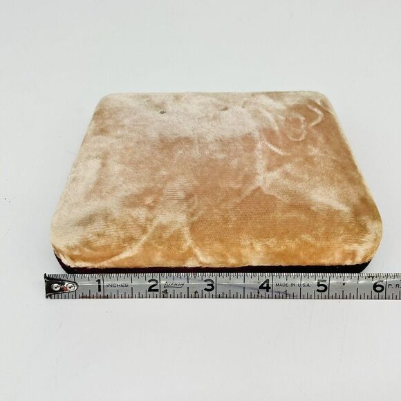 Vintage Velvet Jewelry Box Windsor Comet Starburst Two Tone Flip Open Cream Red - Picture 8 of 14